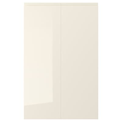 VOXTORP 2-p door f corner base cabinet set, right-hand/high-gloss light beige, 25x80 cm