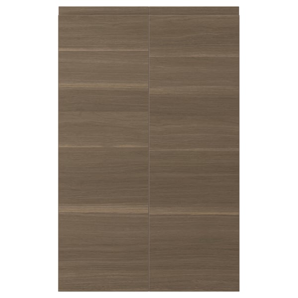 VOXTORP 2-p door f corner base cabinet set, right-hand/walnut effect, 25x80 cm