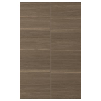 VOXTORP 2-p door f corner base cabinet set, right-hand/walnut effect, 25x80 cm
