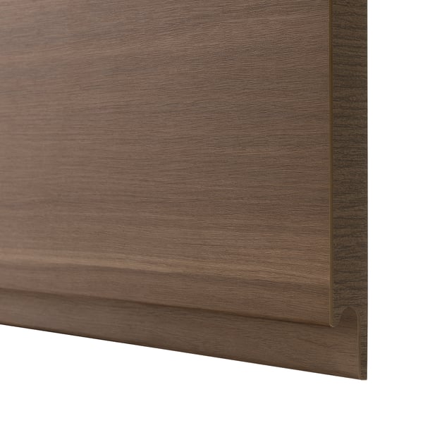 VOXTORP 2-p door f corner base cabinet set, right-hand/walnut effect, 25x80 cm