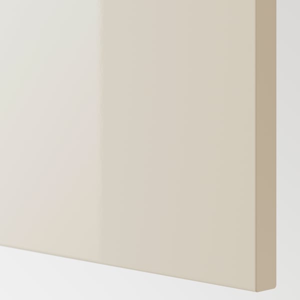 VOXTORP Cover panel, high-gloss light beige, 39x86 cm