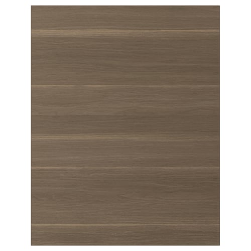 VOXTORP dark walnut fronts, sleek minimalist design. Made of particleboard with foil finish, rectangular shape.