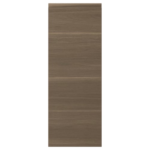 A VOXTORP door with dark walnut finish, sleek design, and integrated handles.