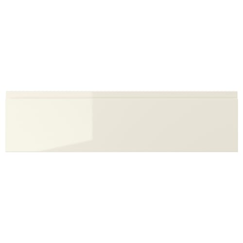 VOXTORP drawer front, glossy white, smooth fiberboard with plastic foil, rectangular, modern design.