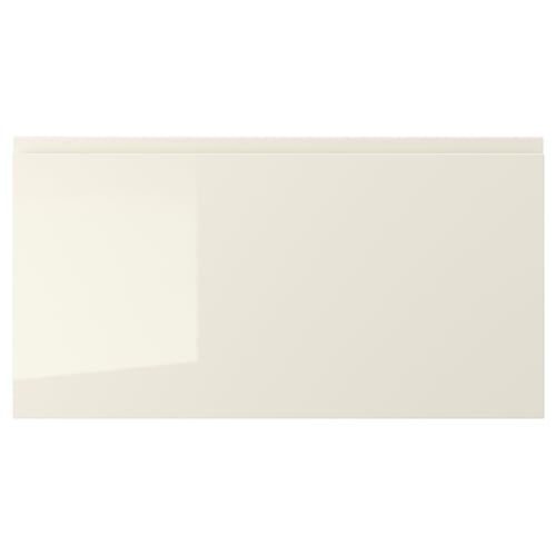 VOXTORP drawer front, cream smooth gloss, rectangular.