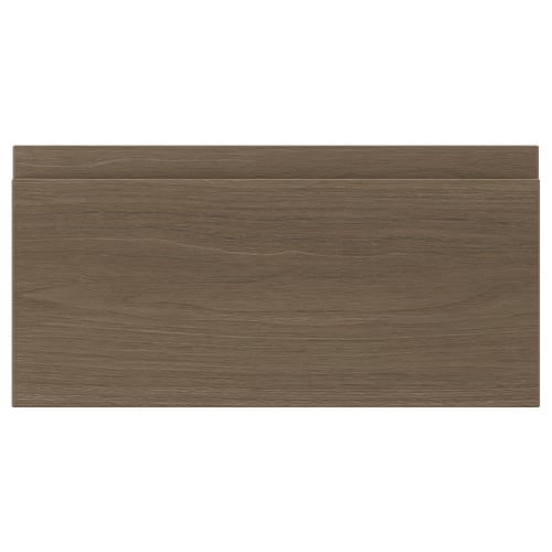 A rectangular wooden panel with a dark walnut finish, smooth texture, and sleek, minimalist design.