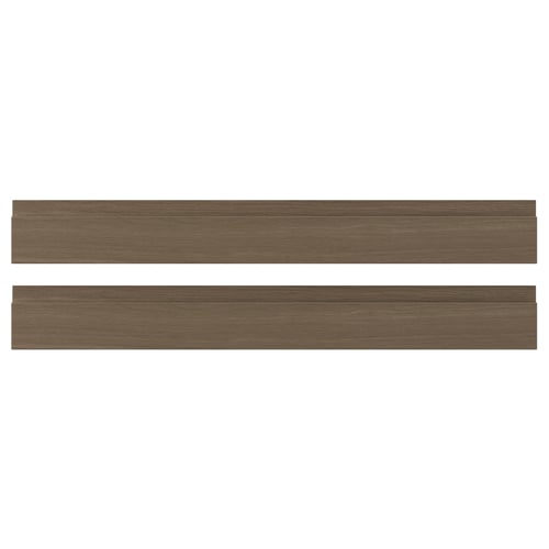 Two dark walnut wood panels with smooth, rectangular, minimalist design.