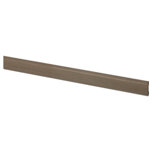 VOXTORP dark walnut brown plinth, minimalist kitchen decor, rectangular shaped, smooth plastic foil surface.