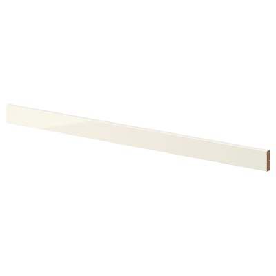 VOXTORP Rounded deco strip/moulding, high-gloss light beige, 221 cm