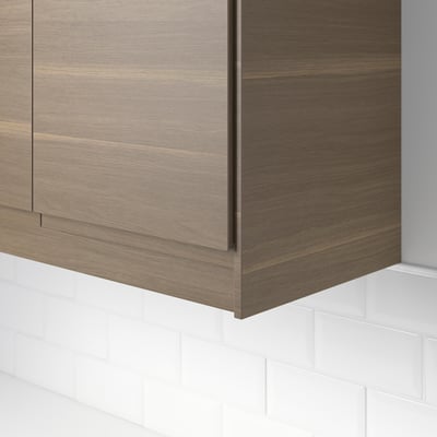 VOXTORP Rounded deco strip/moulding, walnut effect, 221 cm