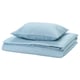 Blue & white check weymouth bed set - viscose cotton