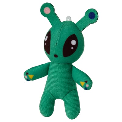 AFTONSPARV アフトンスパルヴ ぬいぐるみ, 小さな宇宙人/グリーン, 10 cm