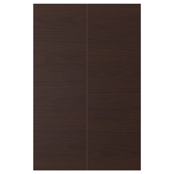 ASKERSUND アスケルスンド 扉 コーナーベースキャビネット用 部品2個, ダークブラウン アッシュ調, 25x80 cm