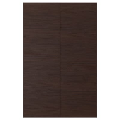 ASKERSUND アスケルスンド 扉 コーナーベースキャビネット用 部品2個, ダークブラウン アッシュ調, 25x80 cm