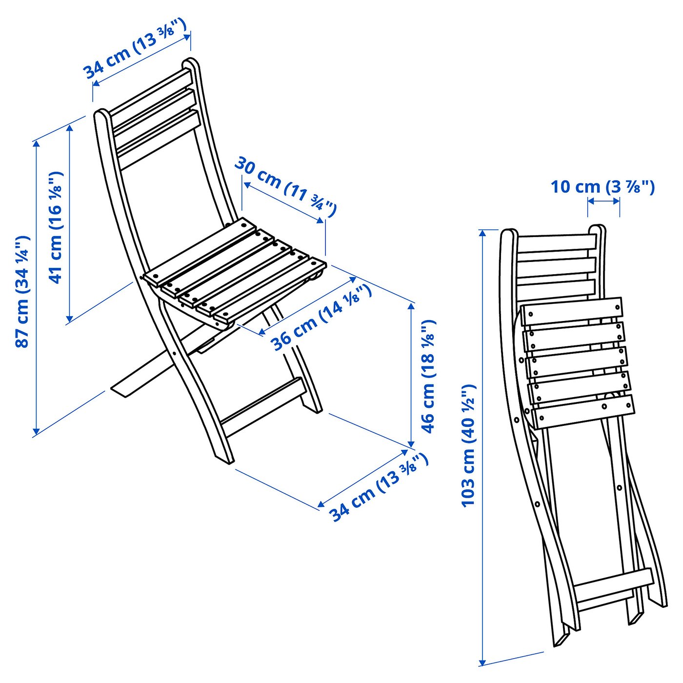 【マキ】IKEA イケアASKHOLMEN　折りたたみ椅子 チェア　2脚 マキ様専用】IKEA イケアASKHOLMEN 折りたたみ椅子 チェア 2脚