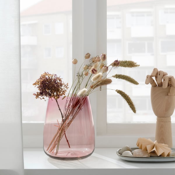 Berakna ベレークナ 花瓶 ダークピンク 18 Cm Ikea