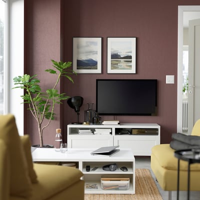 BESTÅ ベストー コーヒーテーブル, ホワイト, 120x56 cm