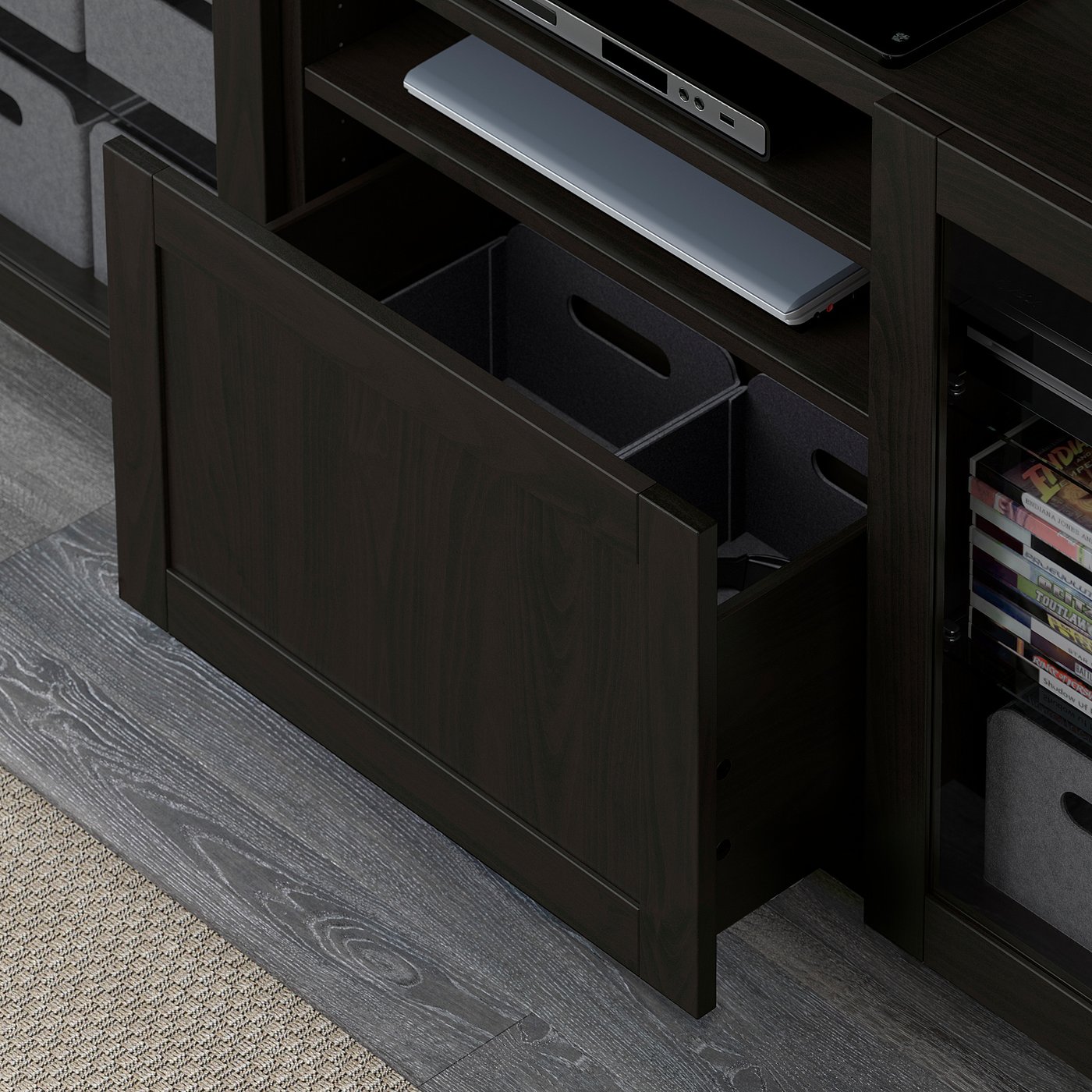 IKEA BESTA ベストー　木製チェスト 6引き出し 黒 BESTÅ ベストー 収納コンビネーション 引き出し付, ホワイトステイン