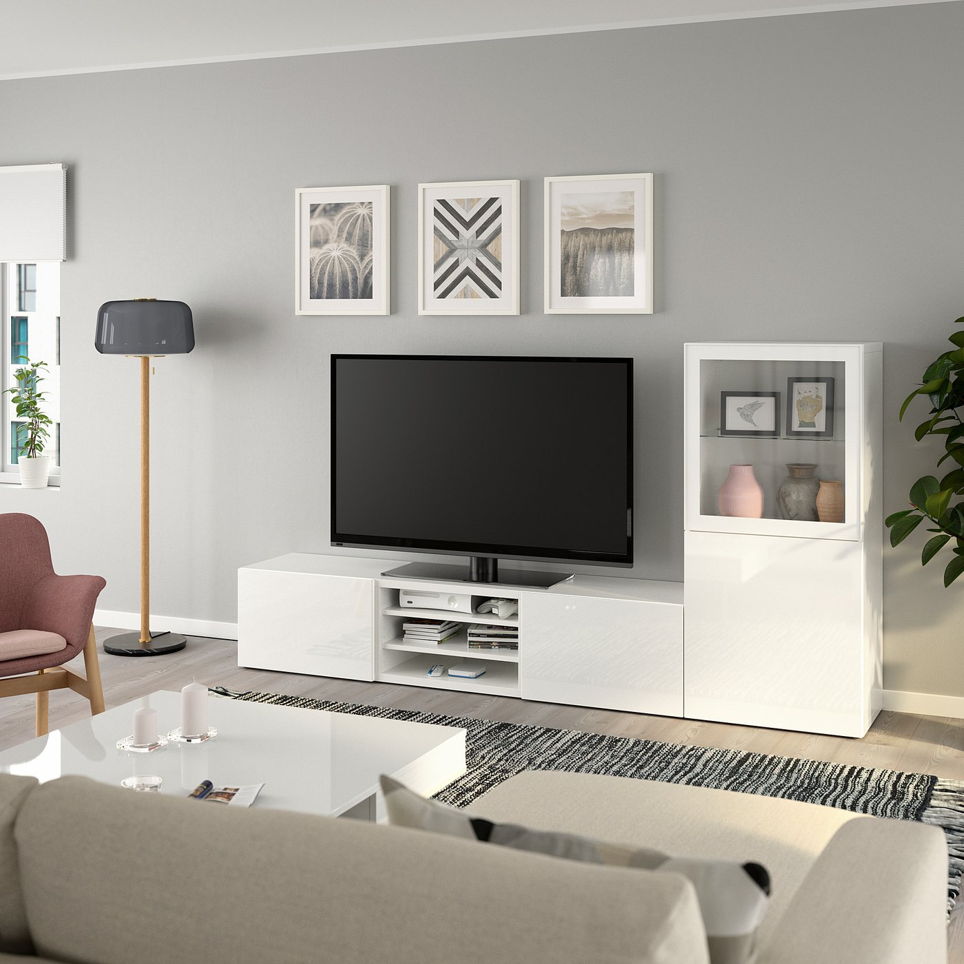 BESTÅ ベストー フレーム, ホワイト, 60x40x128 cm - IKEA