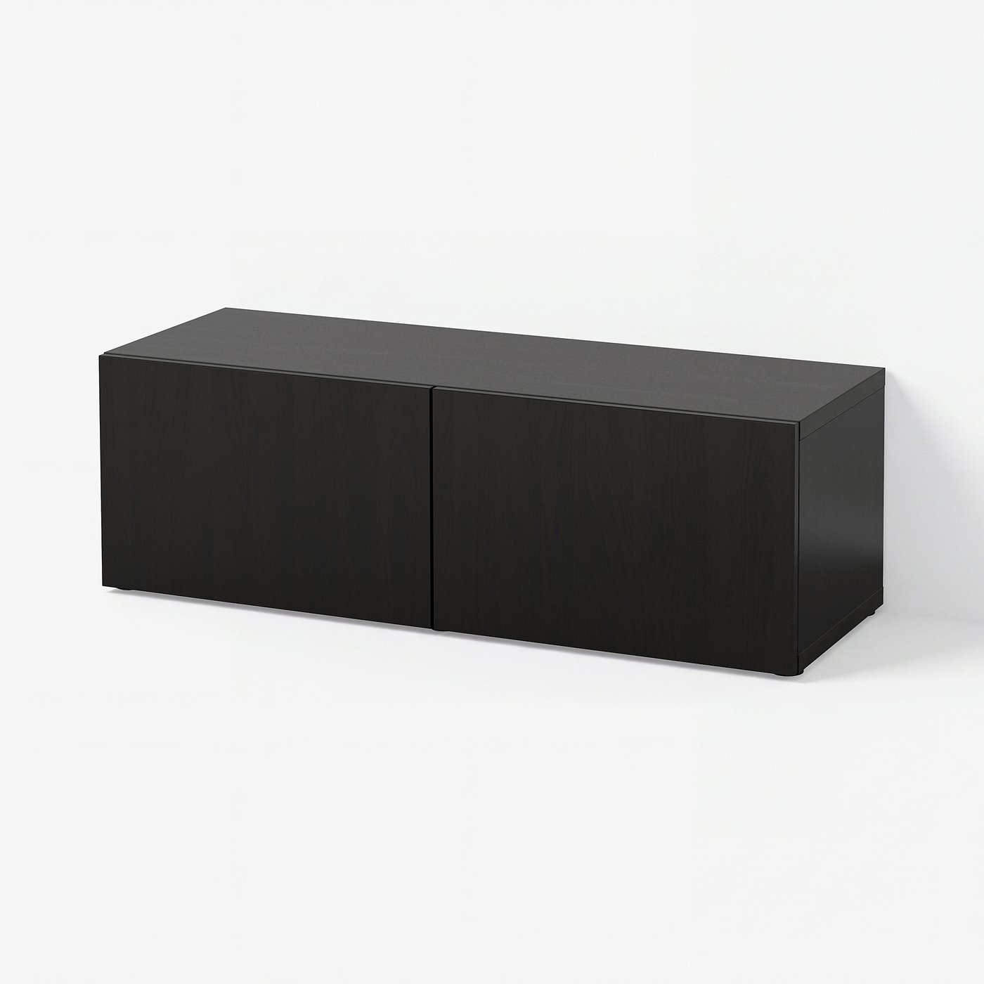 ※とぅーみ※★IKEAベストーシェルフ★幅120x奥行42x高さ64 cm BESTÅ ベストー シェルフユニット 扉付, ブラックブラウン/ラップ