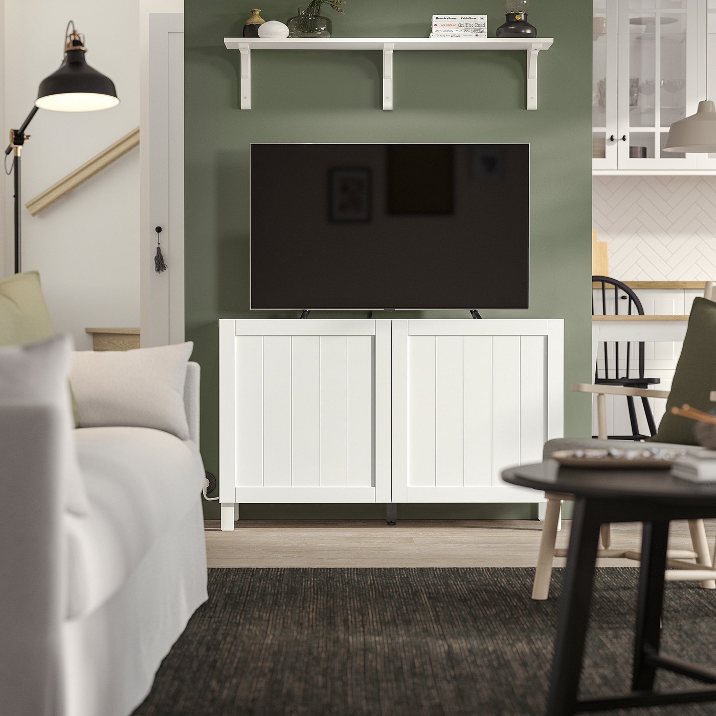 BESTÅ ベストー 収納コンビネーション 扉付, ピープマカレ ホワイト