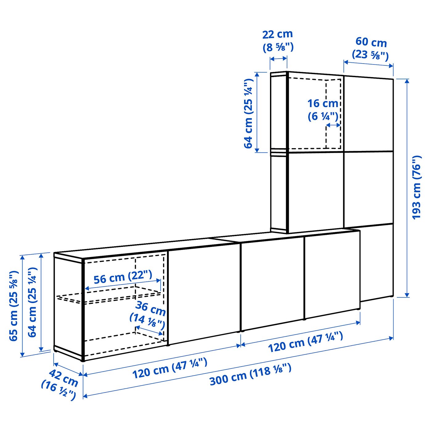 BESTÅ ベストー 収納コンビネーション 扉付, ホワイト ラップヴィー