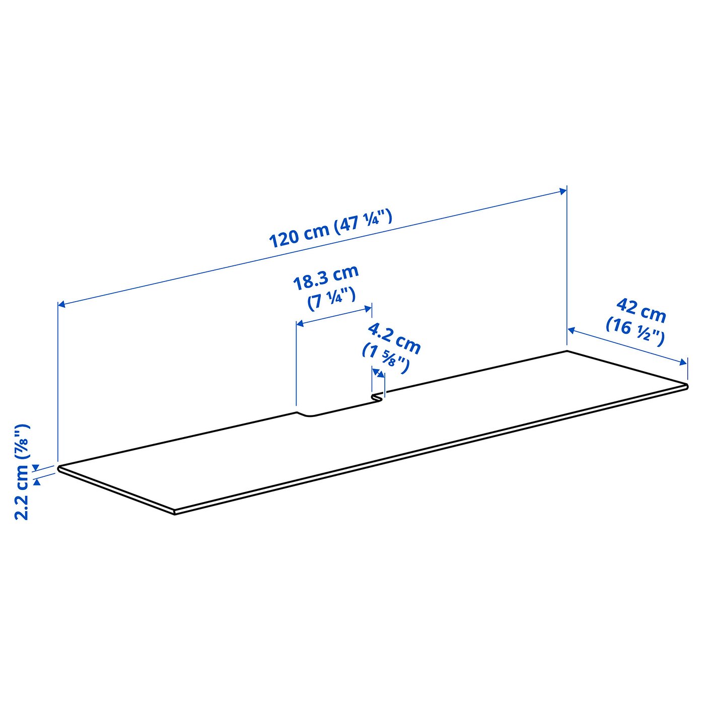 BESTÅ ベストー テレビ用トップパネル, オーク材突き板, 120x42 cm - IKEA