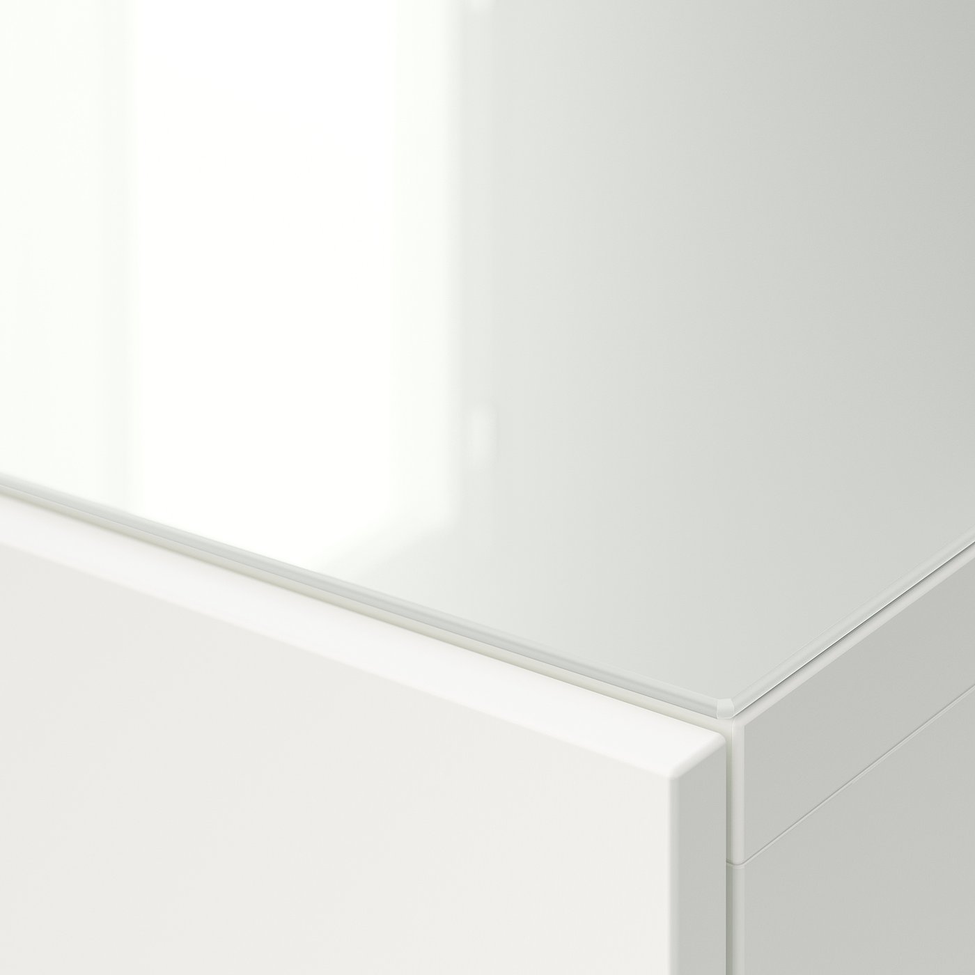 BESTÅ ベストー トップパネル, ガラス/ホワイト, 180x40 cm - IKEA