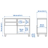 BESTÅ ベストー テレビ台 扉付き, ダークグレー/ラップヴィーケン/ストゥッバルプ ダークグレー, 120x42x74 cm