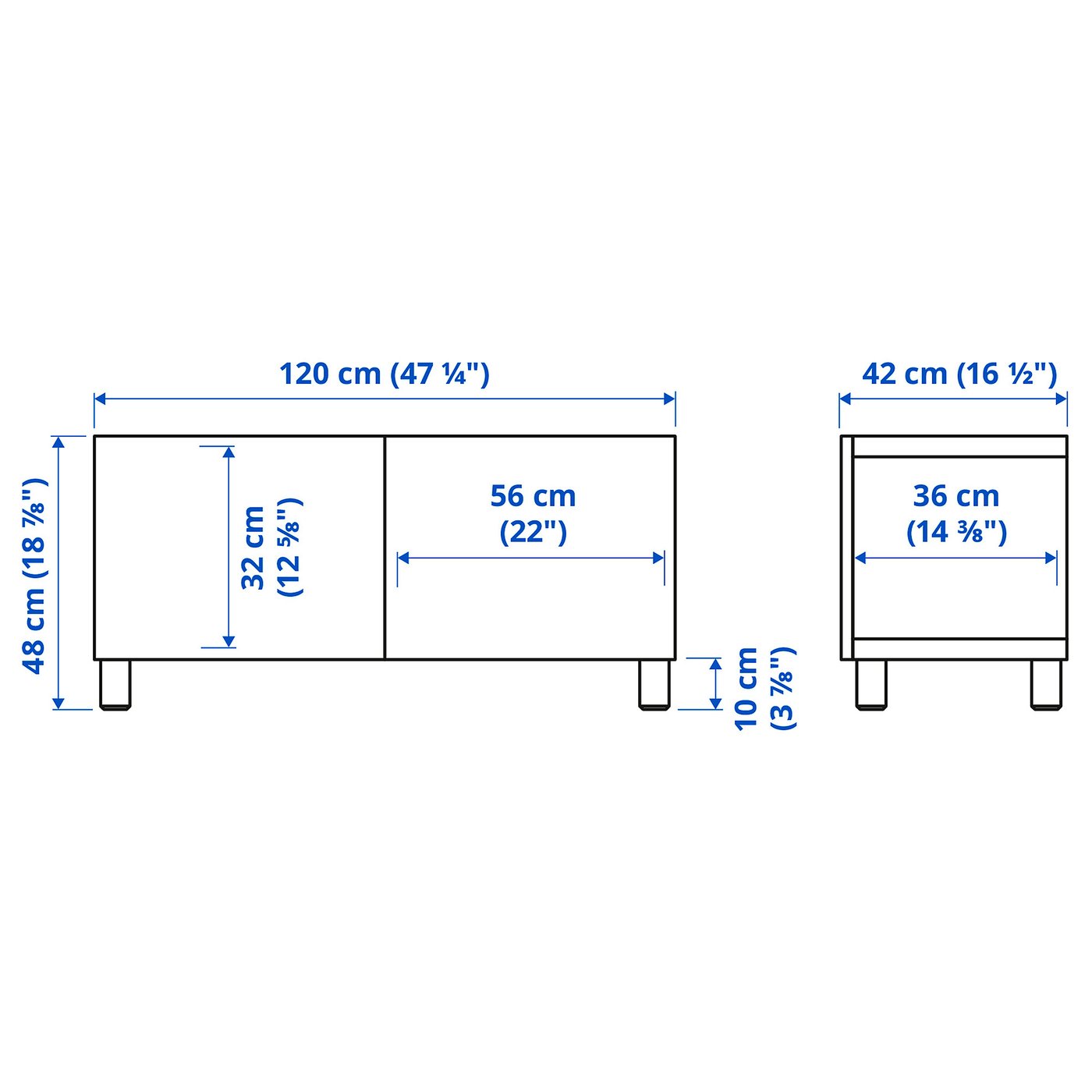 【それそら】IKEA ベストー　テレビ台　120x42x48 cm BESTÅ ベストー テレビ台 扉付き, ホワイト ストゥツスヴィ