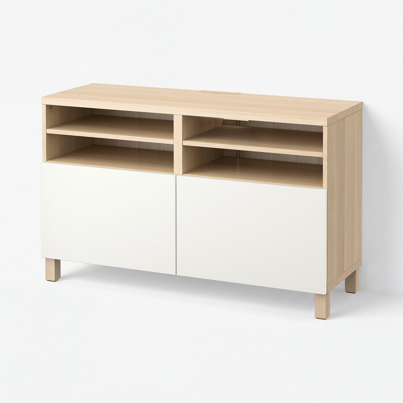 IKEA BESTÅ ベストー テレビ台 ラタン調 幅120cm 引き出し 扉 BESTÅ ベストー テレビ台 扉付き, ホワイトステインオーク調/ラップ