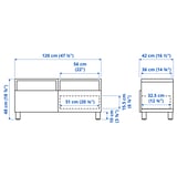 BESTÅ ベストー テレビ台 引き出し付き, ブラックブラウン/ストゥツスヴィ/ストゥッバ ダークブラウン, 120x42x48 cm