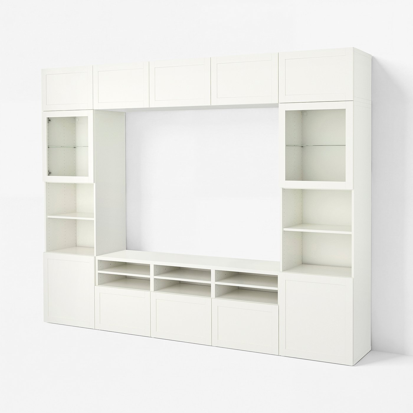 IKEA BESTÅ テレビボード ガラス扉付 ホワイト BESTÅ ベストー テレビボード/ガラス扉, ホワイト/ハンヴィーケン