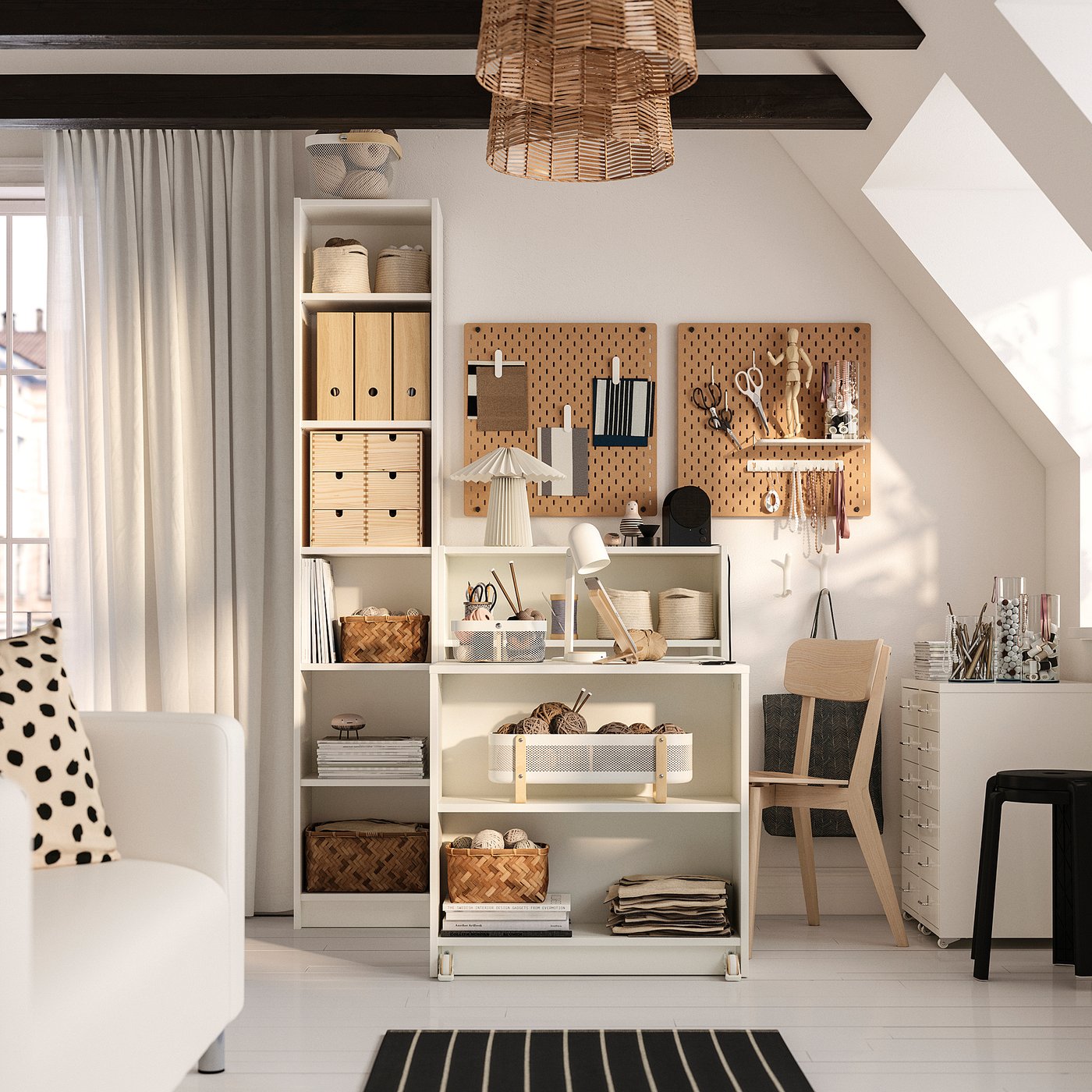 BILLY ビリー 本棚コンビネーション 折りたたみ式テーブル付き