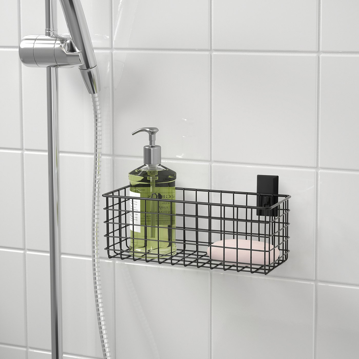 BLECKSJÖN ブレックショーン ウォールバスケット, ブラック, 31x12x12