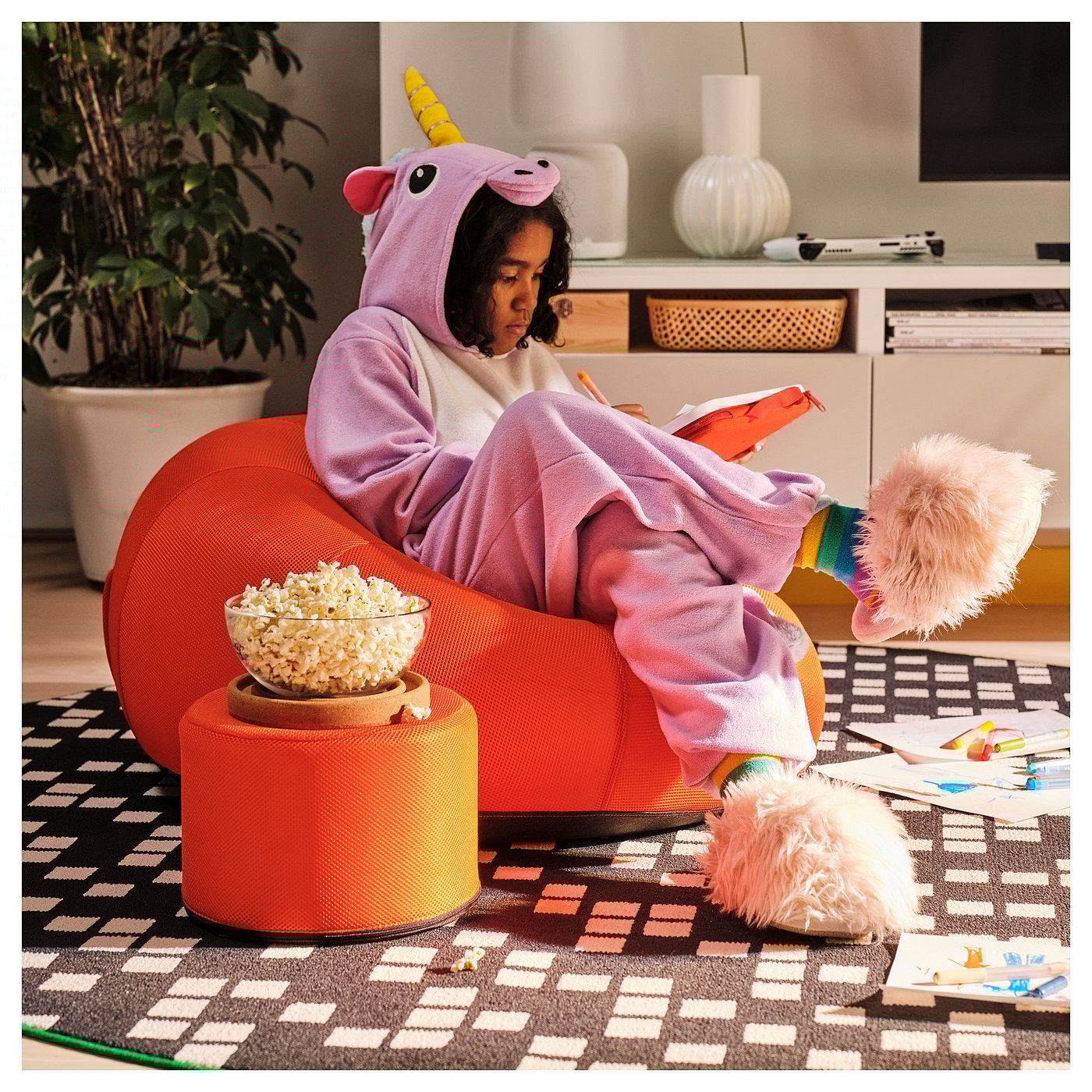 IKEA イケア 2024新作 一人用 ゲーミング エアソファオレンジ