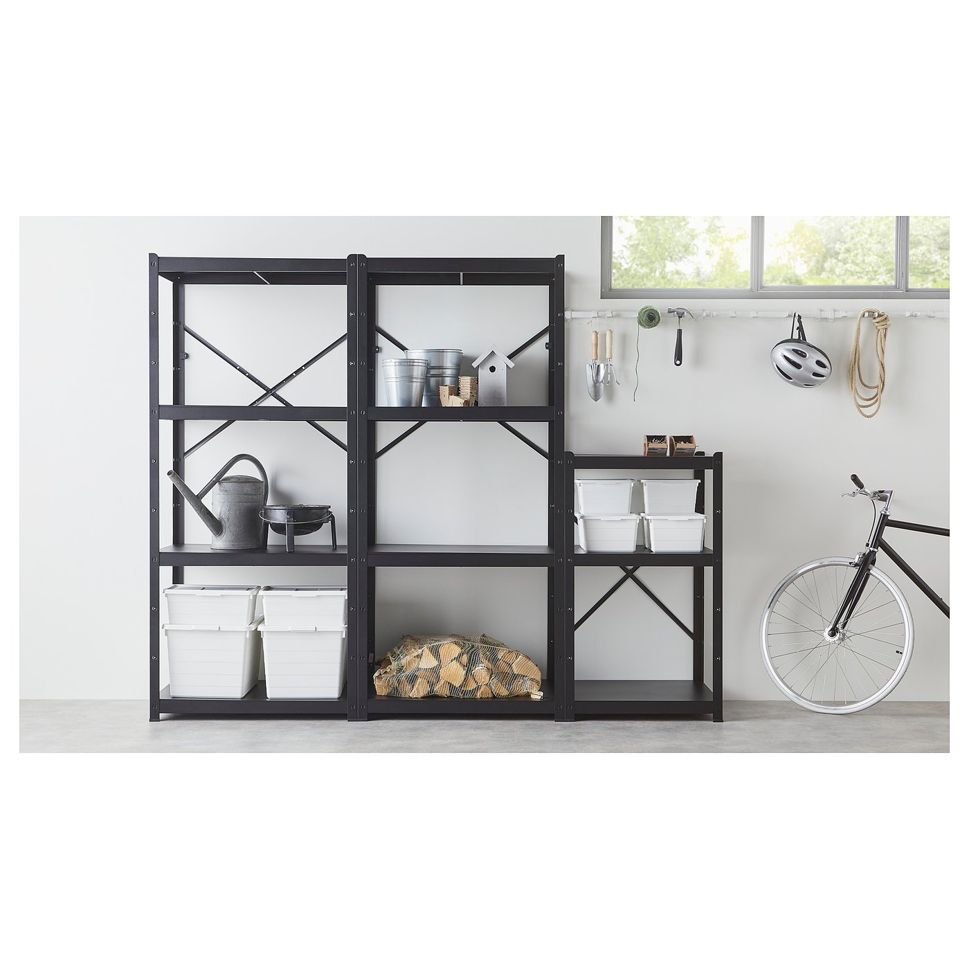 BROR ブロール シェルフユニット, ブラック, 234x55x190 cm - IKEA