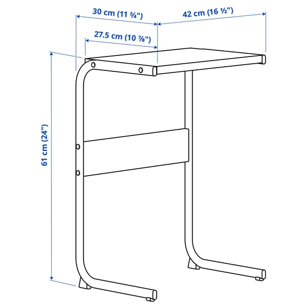 BRUKSVARA ブルクスヴァーラ サイドテーブル, ブルー, 42x30 cm