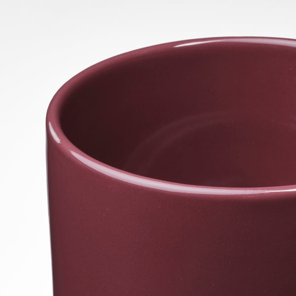 DRAKFRUKT ドラークフルクト 鉢カバー, 室内/屋外用 ブラウンレッド, 12 cm