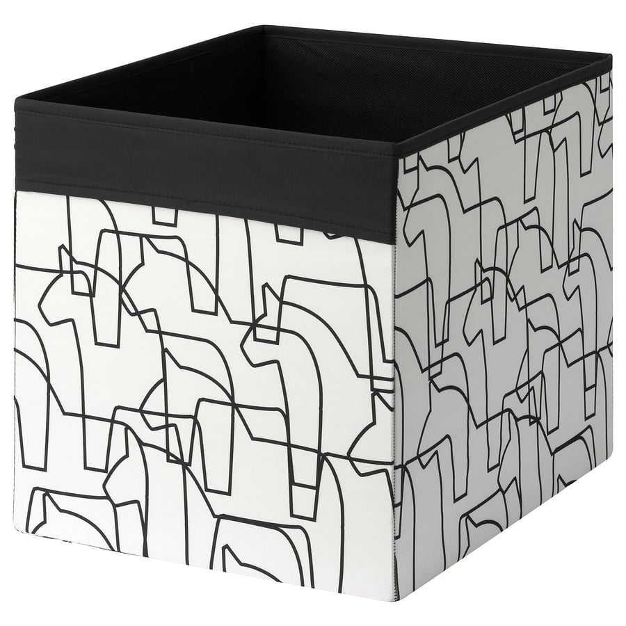 DRÖNA ドローナ ボックス, ホワイト/ブラック ウマ, 33x38x33 cm IKEA