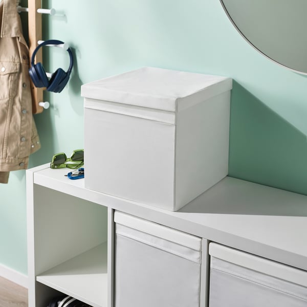 DRÖNA ドローナ ふた, ホワイト テキスタイル, 39x34 cm