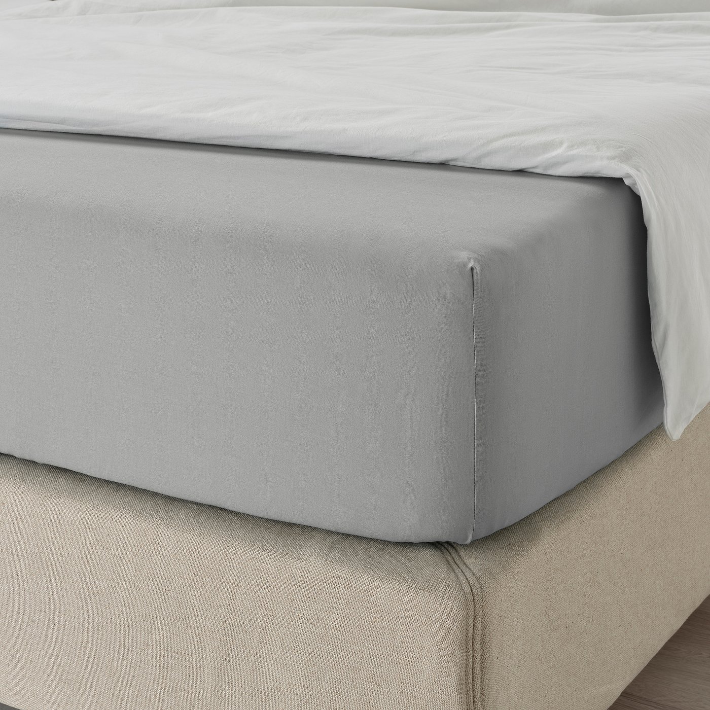 IKEA マットレス、シーツ DVALA ドヴァーラ ボックスシーツ, グレー, 160x200 cm - IKEA