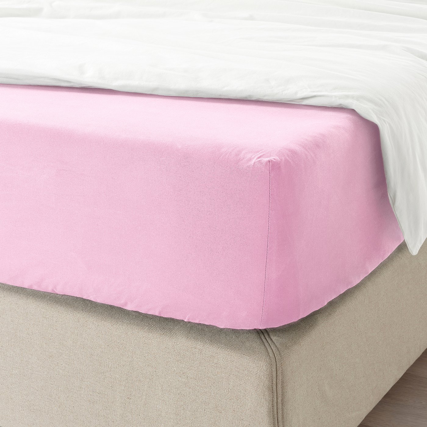 DVALA ドヴァーラ ボックスシーツ, ピンク, 90x200 cm - IKEA