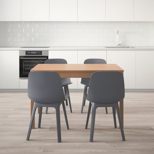 Ekedalen エーケダーレン Odger オドゲル テーブル チェア4脚 オーク ブルー Ikea