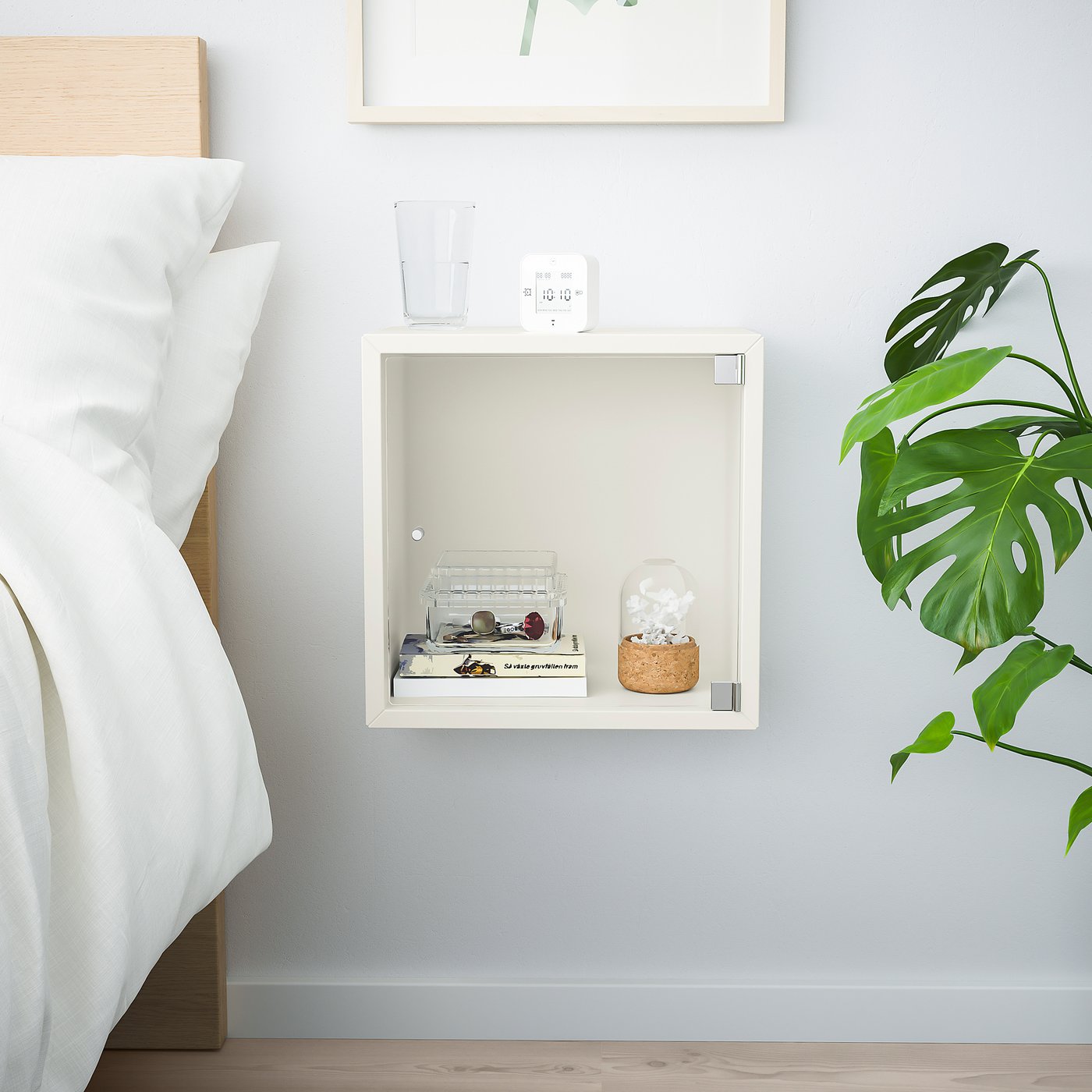 EKET エーケト ウォールキャビネット ガラス扉付, ホワイト, 35x25x35