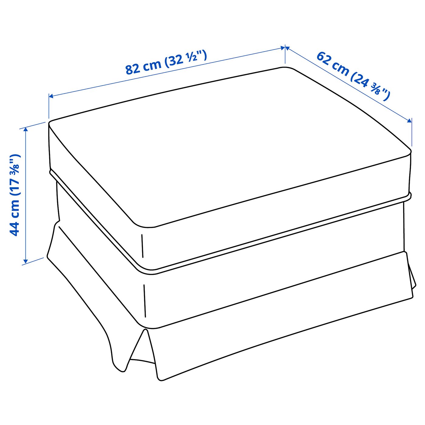 EKTORP エークトルプ オットマン 収納付き, ハーケボ ダークグレー - IKEA