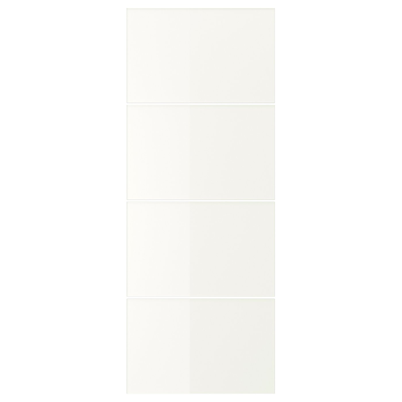 FÄRVIK フェールヴィーク 引き戸用パネル4枚, ホワイトガラス, 75x201