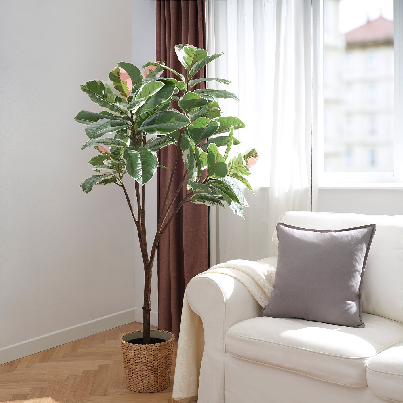 FEJKA フェイカ 人工観葉植物, 室内/屋外用 Rubber plant, 23 cm - IKEA