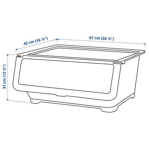 Firra フィッラ ふた付きボックス 透明 67x42x31 Cm Ikea