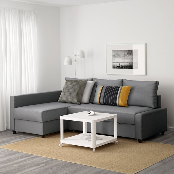 FRIHETEN フリーヘーテン コーナーソファベッド 収納付き - スキフテボー ダークグレー - IKEA